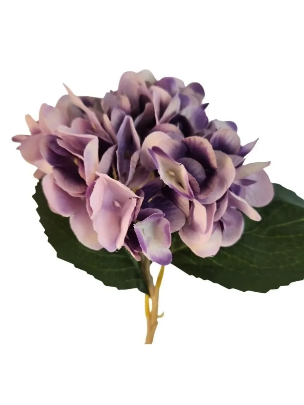 Lavender Purple Faux Hydrangea Stem 18 Inch Wedding Artificial Flower Large Bloo